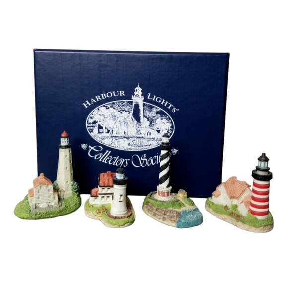 Harbour Lights Collection Society Spyglass Lighthouses Lot of 4 West Quoddy Naut